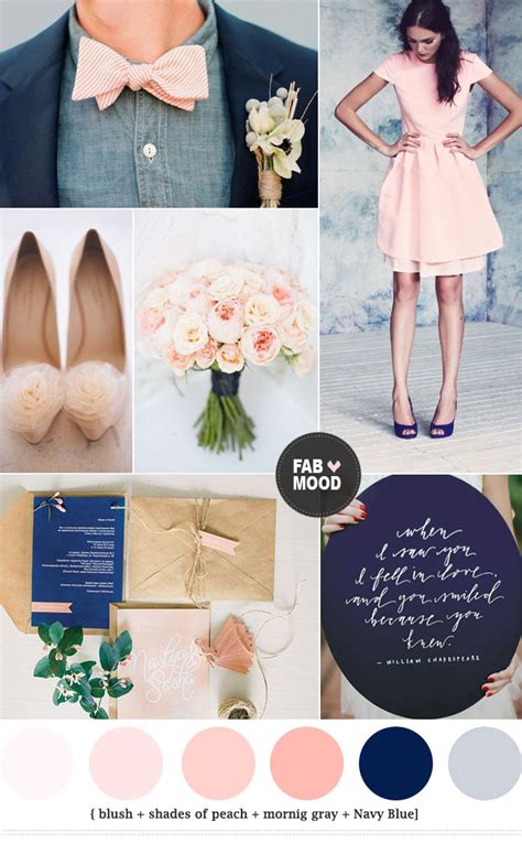 navy and peach